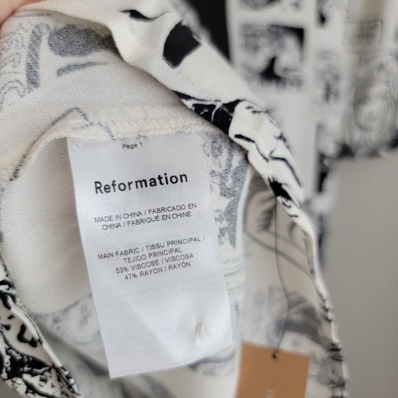 Reformation Rocco Dress in Newsprint size 0 NWT - Picture 11 of 12